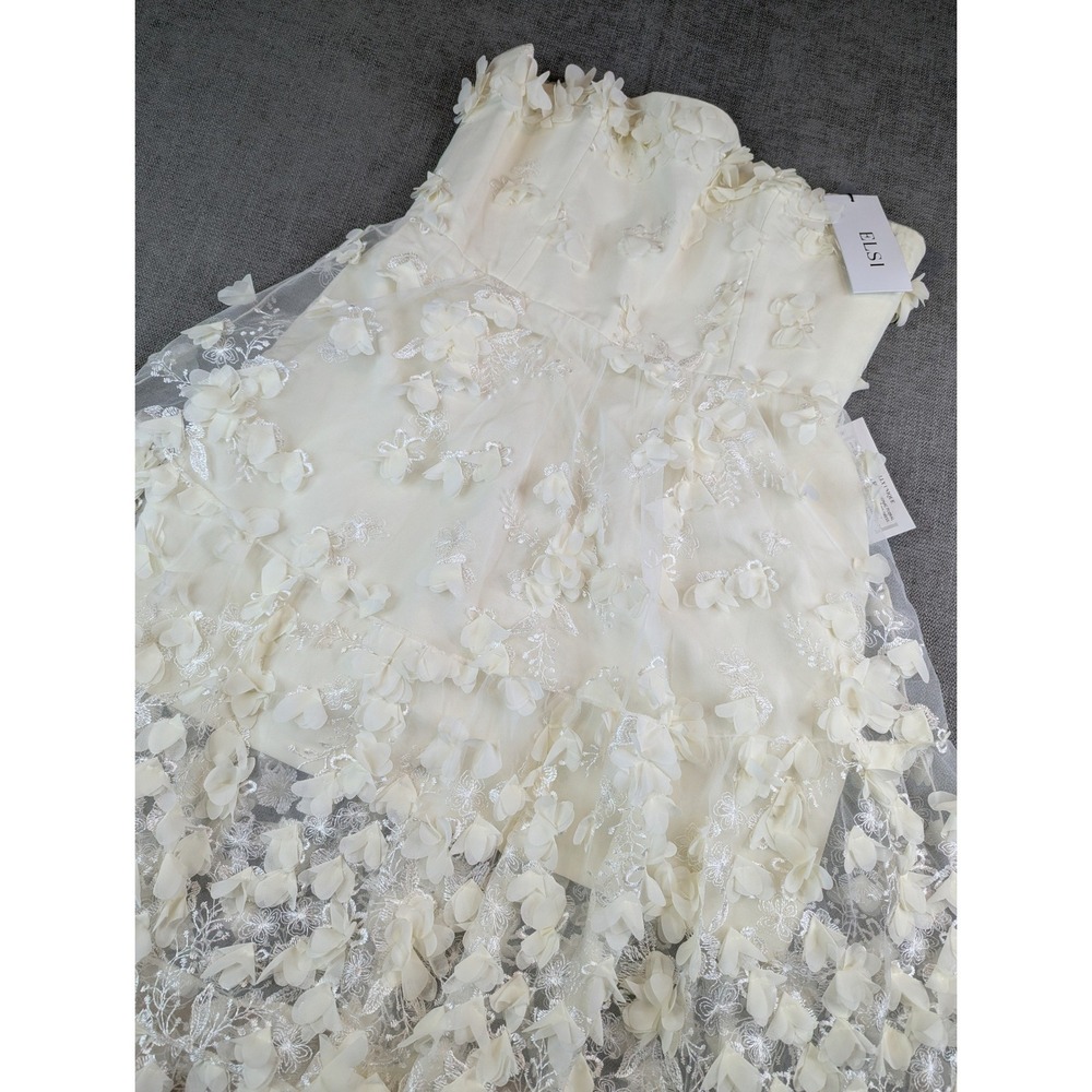 Helsi Dress Women XL Audrey Floral Applique Midi Cream Ivory Lace Wedding Bridal